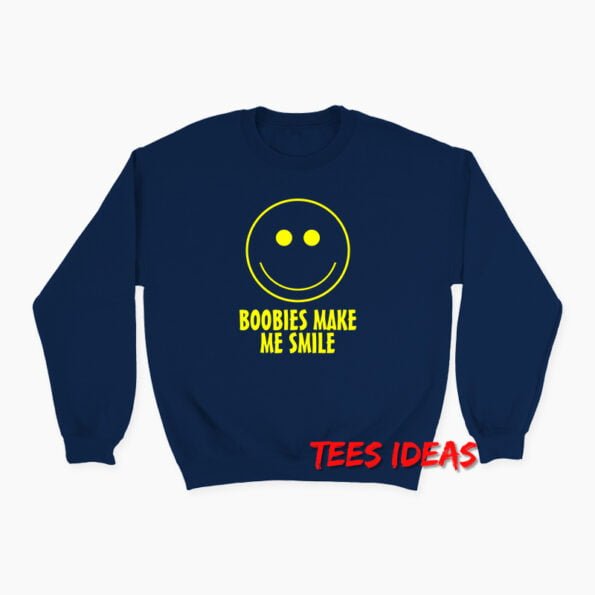 Boobies Make Me Smile Emoji Sweatshirt